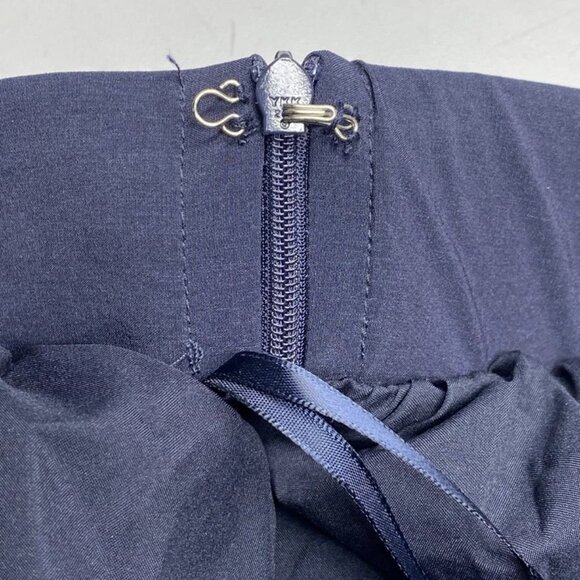 Extro & Vert Women's Lily A-Line Bubble Hem Midi Skirt Navy Blue Size M | NWT - Picture 2 of 7